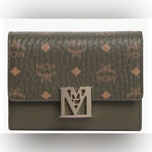 MCM Travia Visetos Trifold Leather Wallet Monogram NIB Dust Bag No Tags